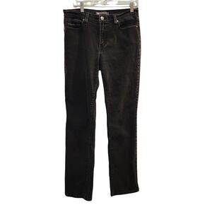 Levi's Black Dark Denim 505 Straight Leg Jeans Mid Rise Classic Ankle Size 10L